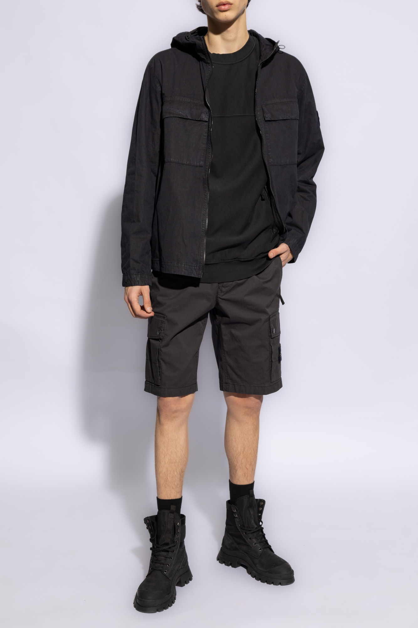 ジャケット・アウター archive mesh short hooded jacket sullen Scotch & Soda T-shirt ras de cou avec poche